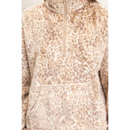 Leopard Print Fleece Half Zip Pullover
