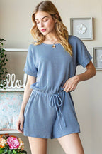 SP1041-17 SOLID URBAN RIBBED ROMPER