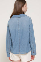 Long Sleeve Pullover Denim Shirt
