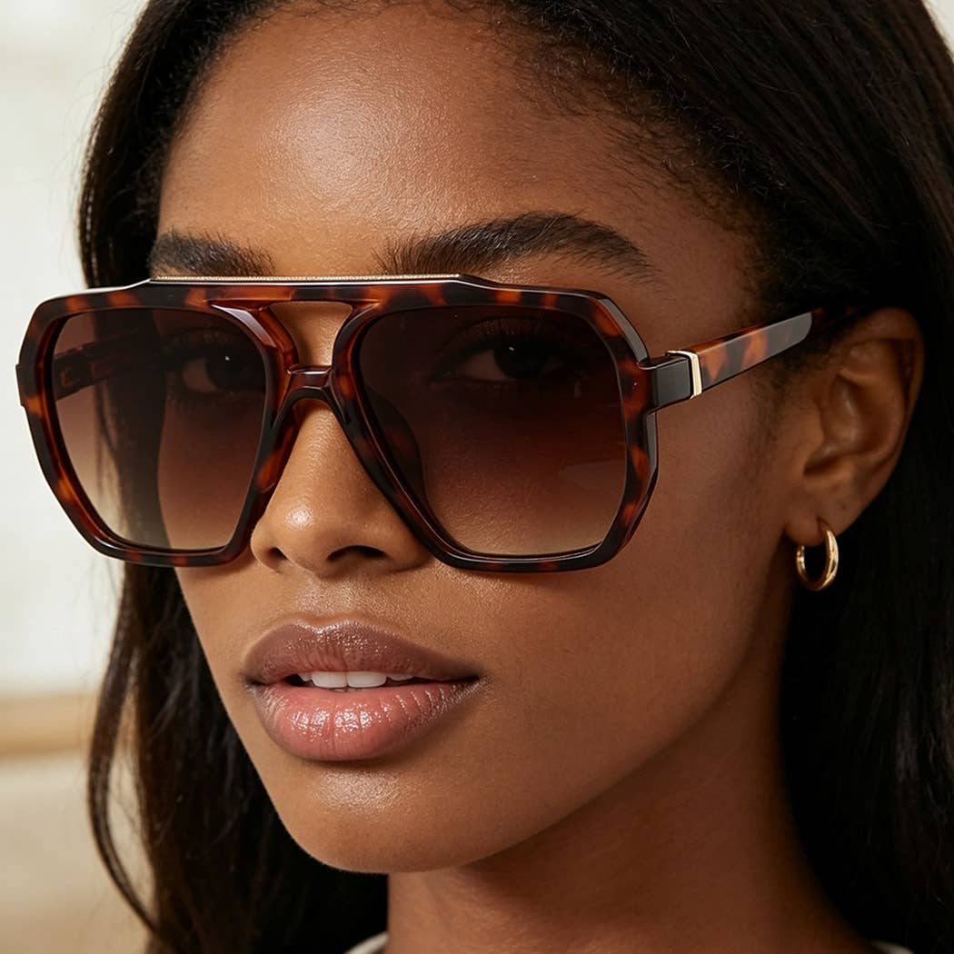 Modern Geometric Aviator Sunglasses