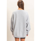 Acid Wash Crew Neck Long Sleeve Sweatshirt