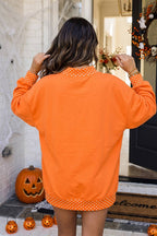 LAS-LIVE Polka Dot Letter Print Mock Neck Sweatshirt (S-XL)