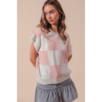 CHECK PLAID CASUAL SWEATER TOP