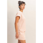 Striped Round Neck Short Sleeve Top