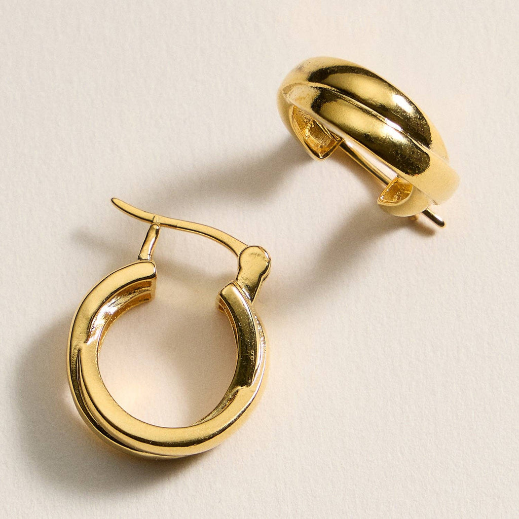 Gold-Dipped Chunky Huggies Earrings