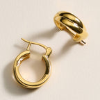 Gold-Dipped Chunky Huggies Earrings