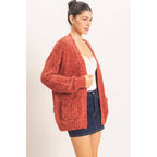 Patch Pocket Chenille Cardigan