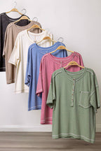 NT12336-Mineral Washed Oversized Comfy Knit Top