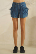 Denim Shorts With Pocket Detail
