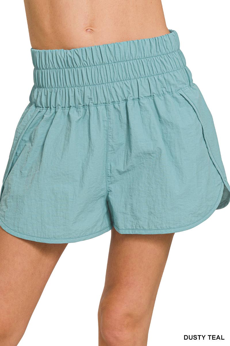 ,.SI-23325 Track shorts w/ back pocket & brief lining