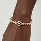 Multi Bejeweled Clover Charm Bracelet