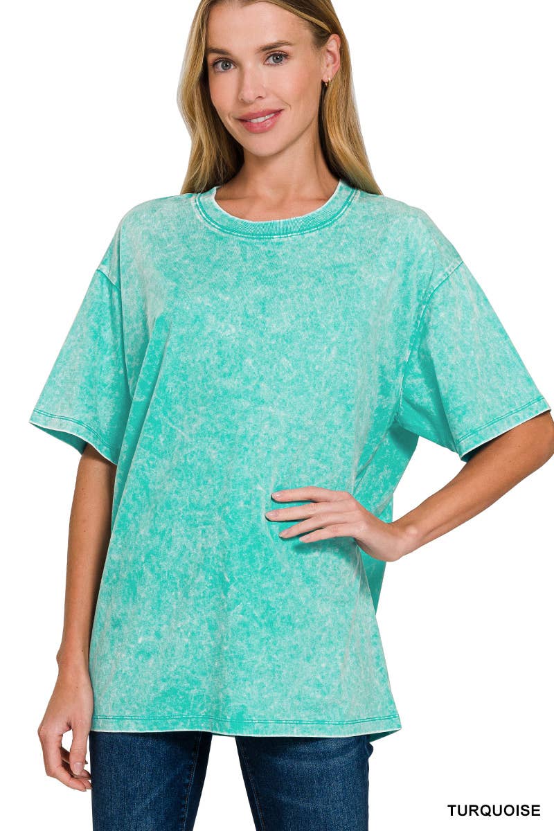 `Vintage Wash Oversize Cotton Tee