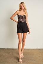 7964-CORSET TOP CONTRAST ROMPER