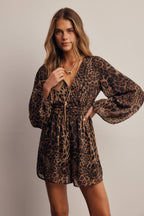 Animal Print Surplice Romper FRP0006