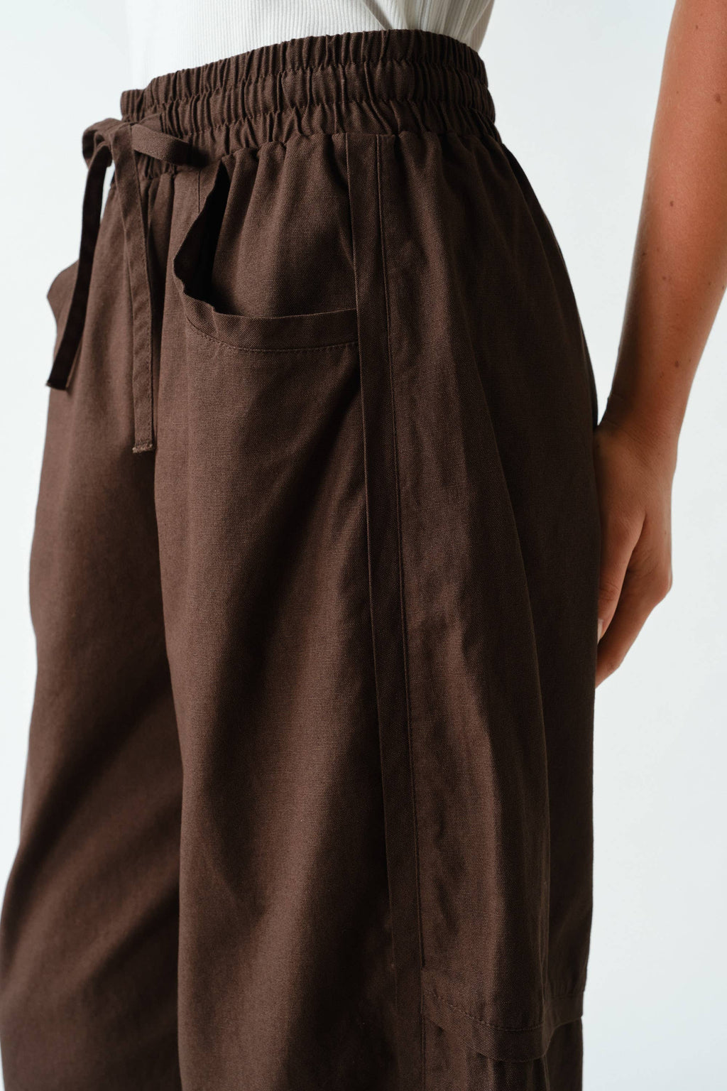 Ember Cotton Barrel-Leg Utility Pants