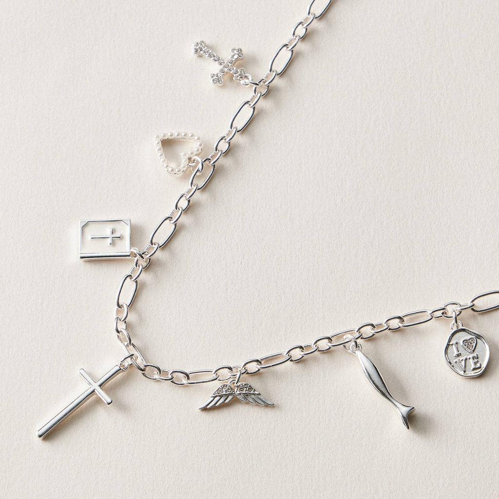18K Gold-Dipped Faith & Love Charm | Necklace