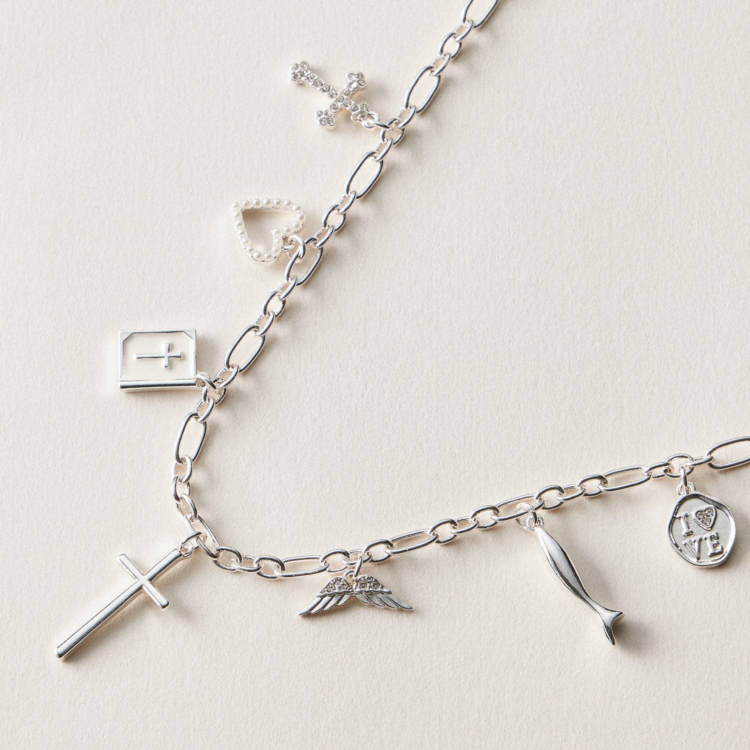18K Gold-Dipped Faith & Love Charm | Necklace