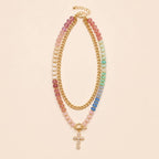 Multi Layer Pendant Resin Beaded Necklaces | 40NK9753