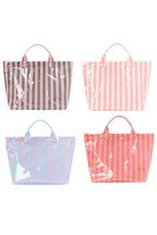 Glossy Striped Large Tote Bag