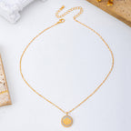 Gold Seashell MOP Medallion Necklace | 80N93074