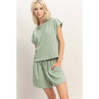 Cap Sleeve Boxy Top And Shorts Set