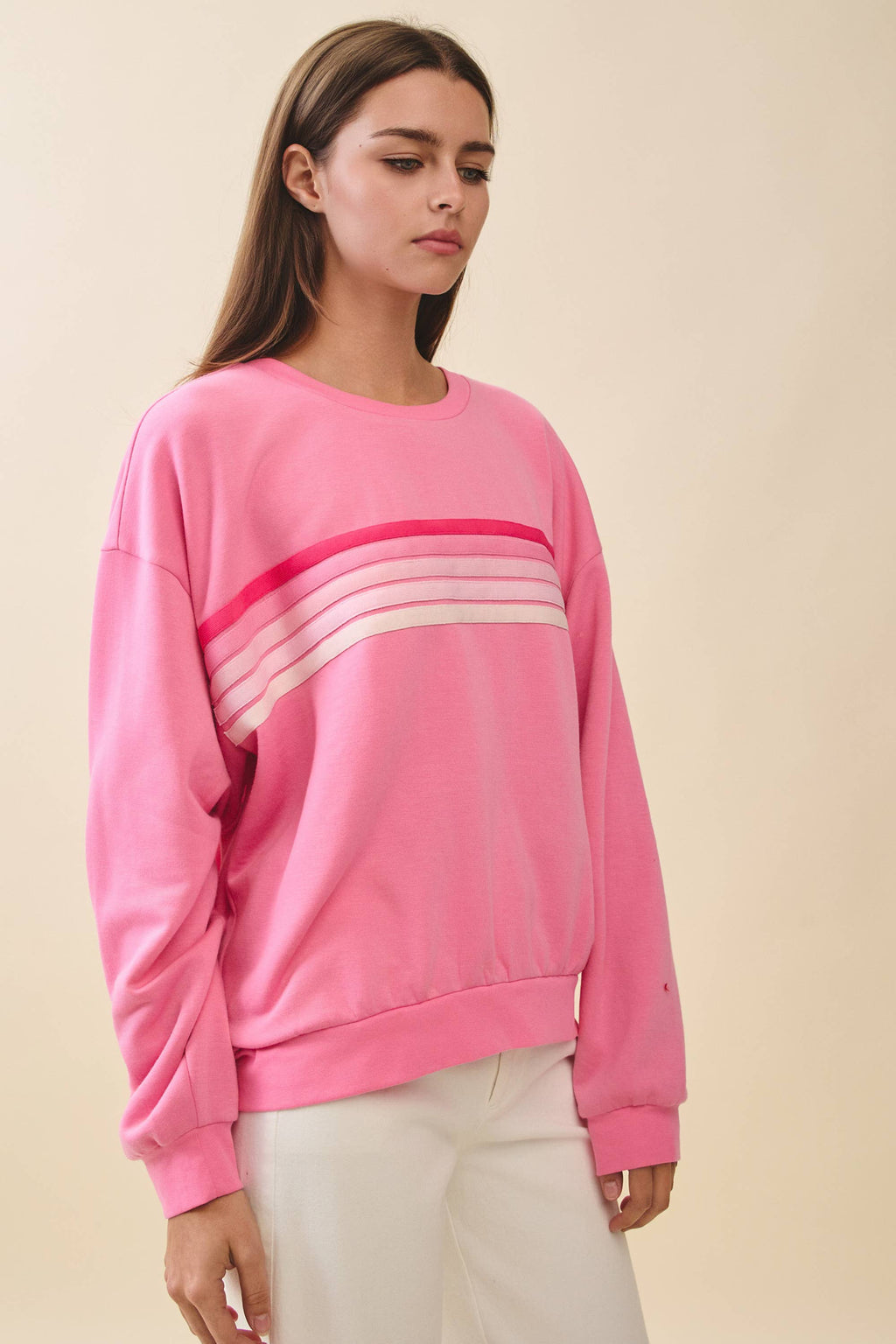 9150GK Retro Ombre Stripe Graphic Sweatshirt