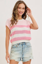 STRIPED SPRING/ SUMMER  KNIT TOP