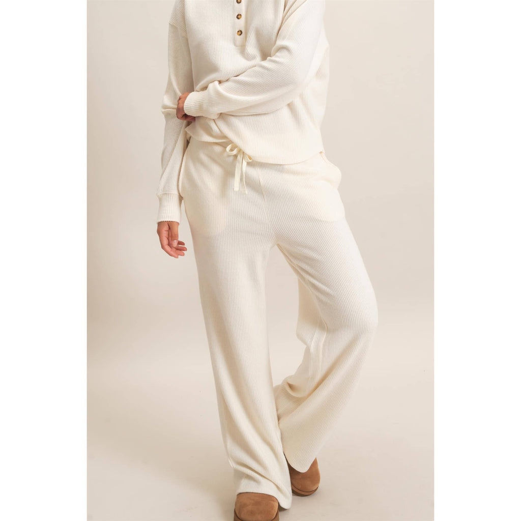 Brushed Waffle Drawstring Pants