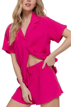Short Slv Shirt N Short Set