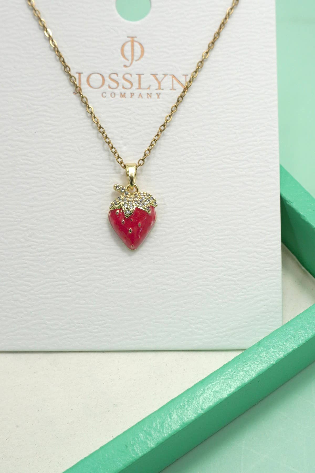 18K STAINLESS STEEL STRAWBERRY NECKLACE