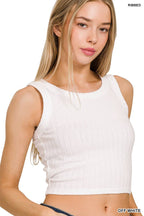 Ribbed Cropped Sleeveless Top