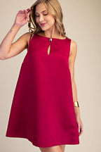 Round Neck Shift Mini Dress