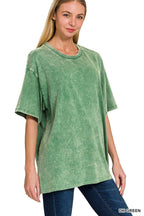 `Vintage Wash Oversize Cotton Tee