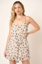 C30125A-DOT DITSY CAMI BUTTON DOWN ROMPER