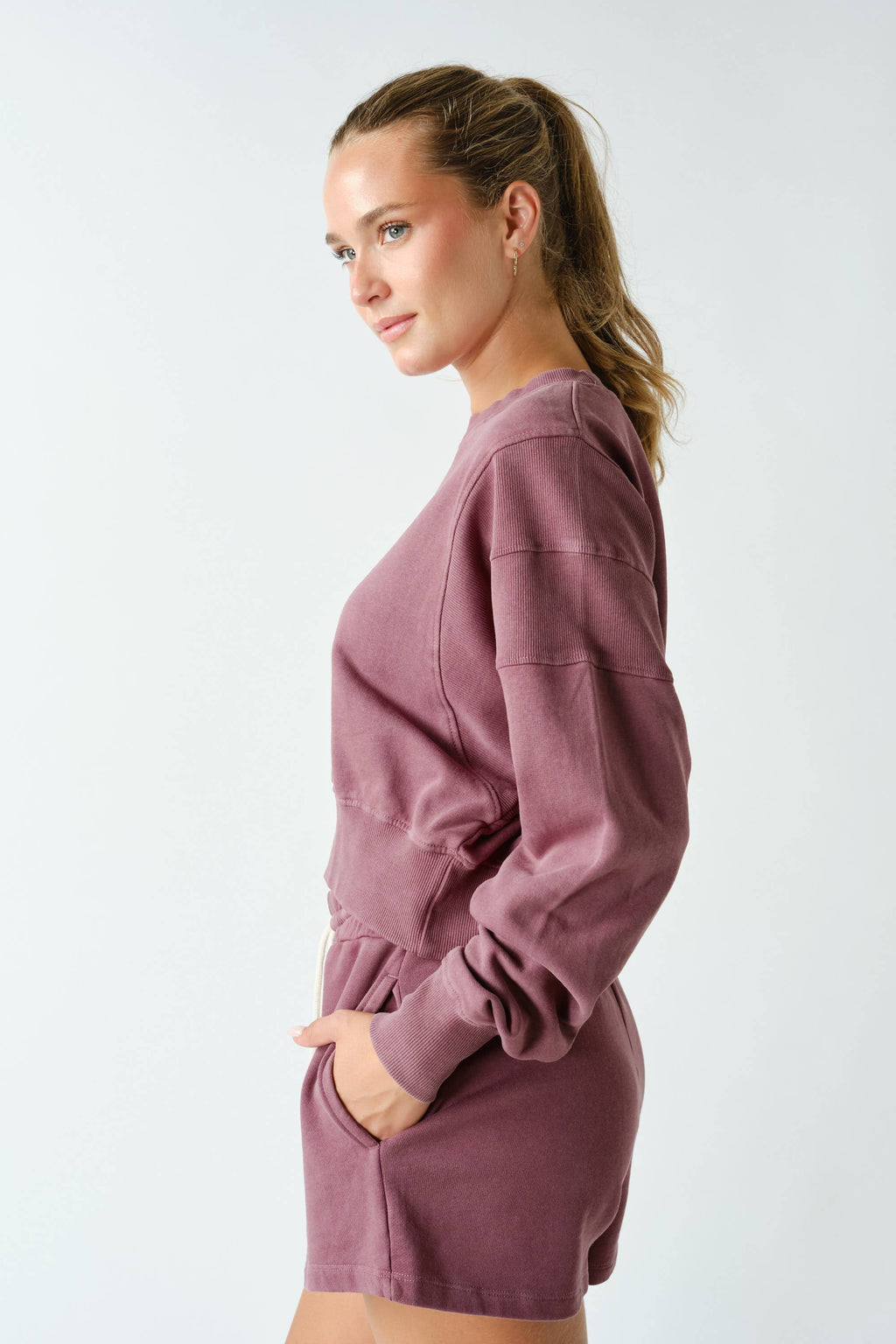 Mineral Wash Luxe Cropped Sweatshirt