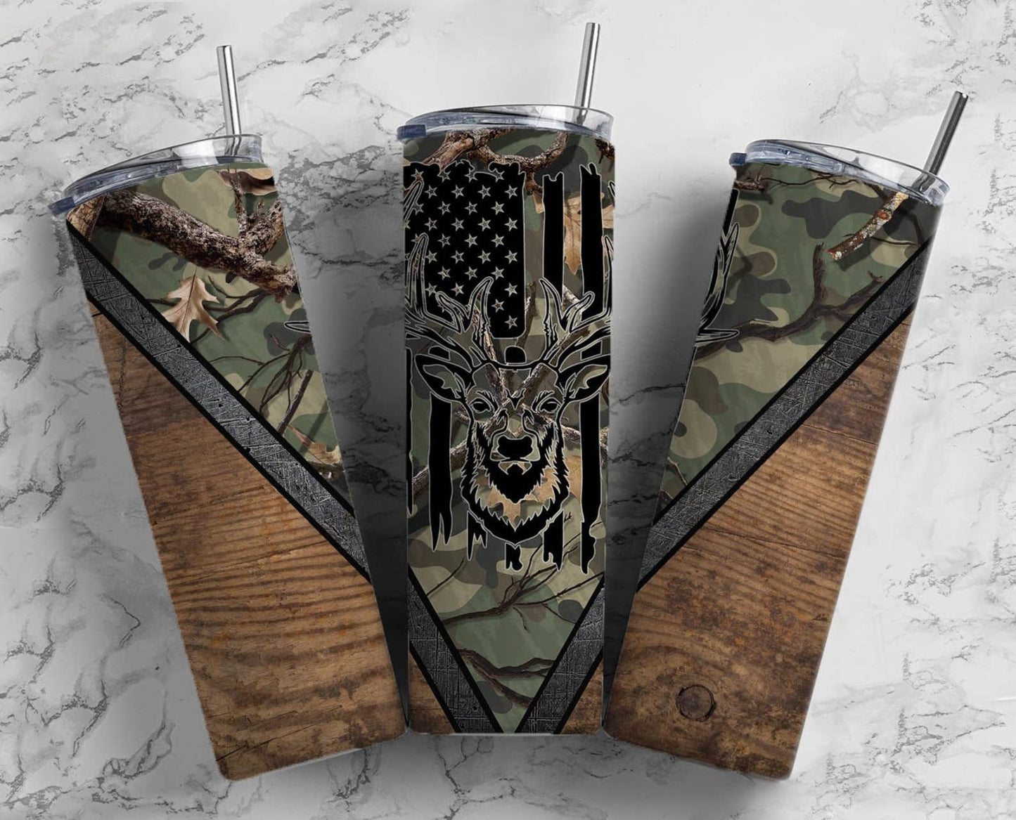 Camo Deer Hunt Tumbler