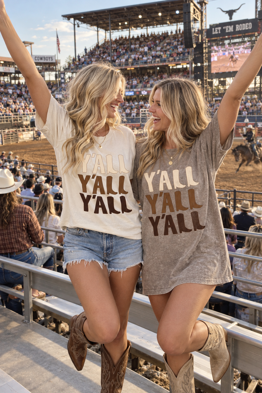 Y'All Y'All Y'All Graphic S/S Washed Boyfriend Tee