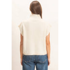 Sleeveless High Neck Sweater