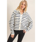 Striped Button Front Cardigan