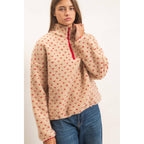 Polka Dot Sherpa Half-Zip Pullover
