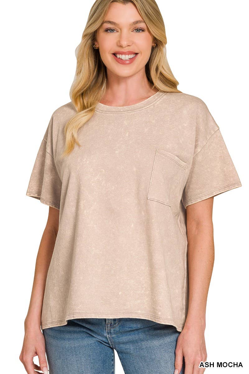 French Terry Acid Washed Relaxed Top N Short Set