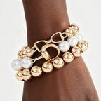 Multi Polished Toggle Beaded Bracelet