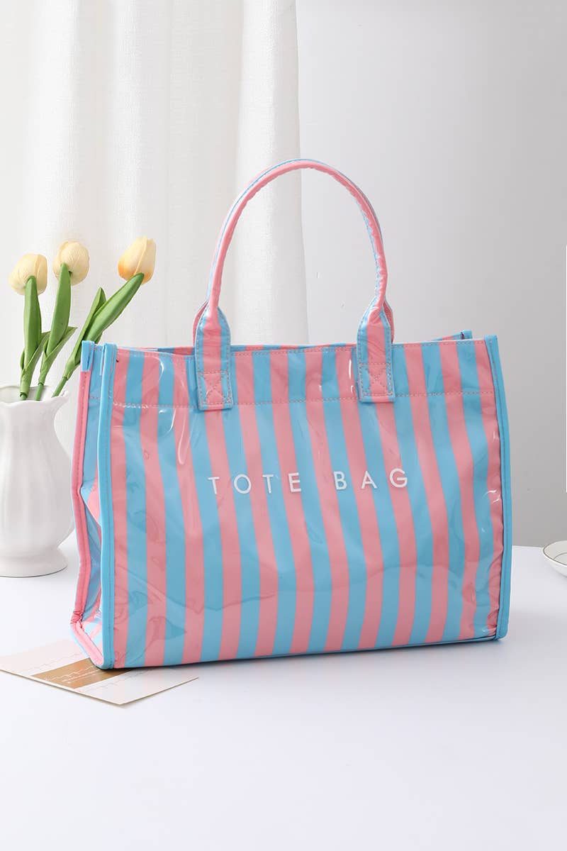 Striped Rectangular Shopper Tote Bag
