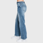 P489WF-MD SUPER HIGH RISE STRETCH SLIM STRAIGHT JEANS