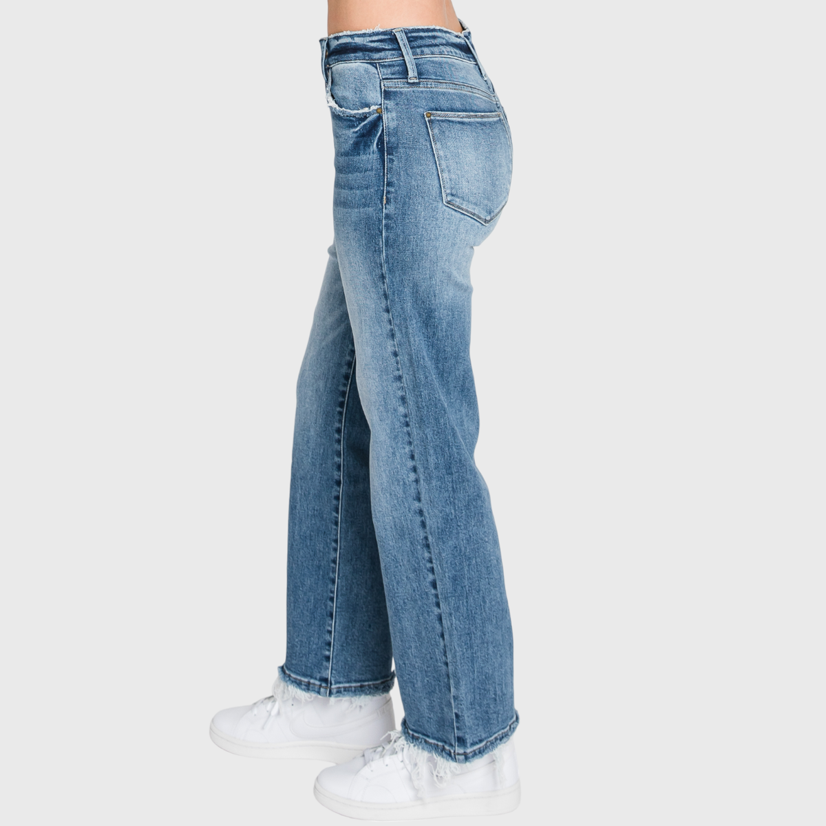 P489WF-MD SUPER HIGH RISE STRETCH SLIM STRAIGHT JEANS