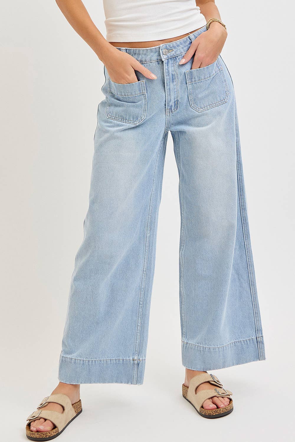 WIDE LEG  DENIM JEANS