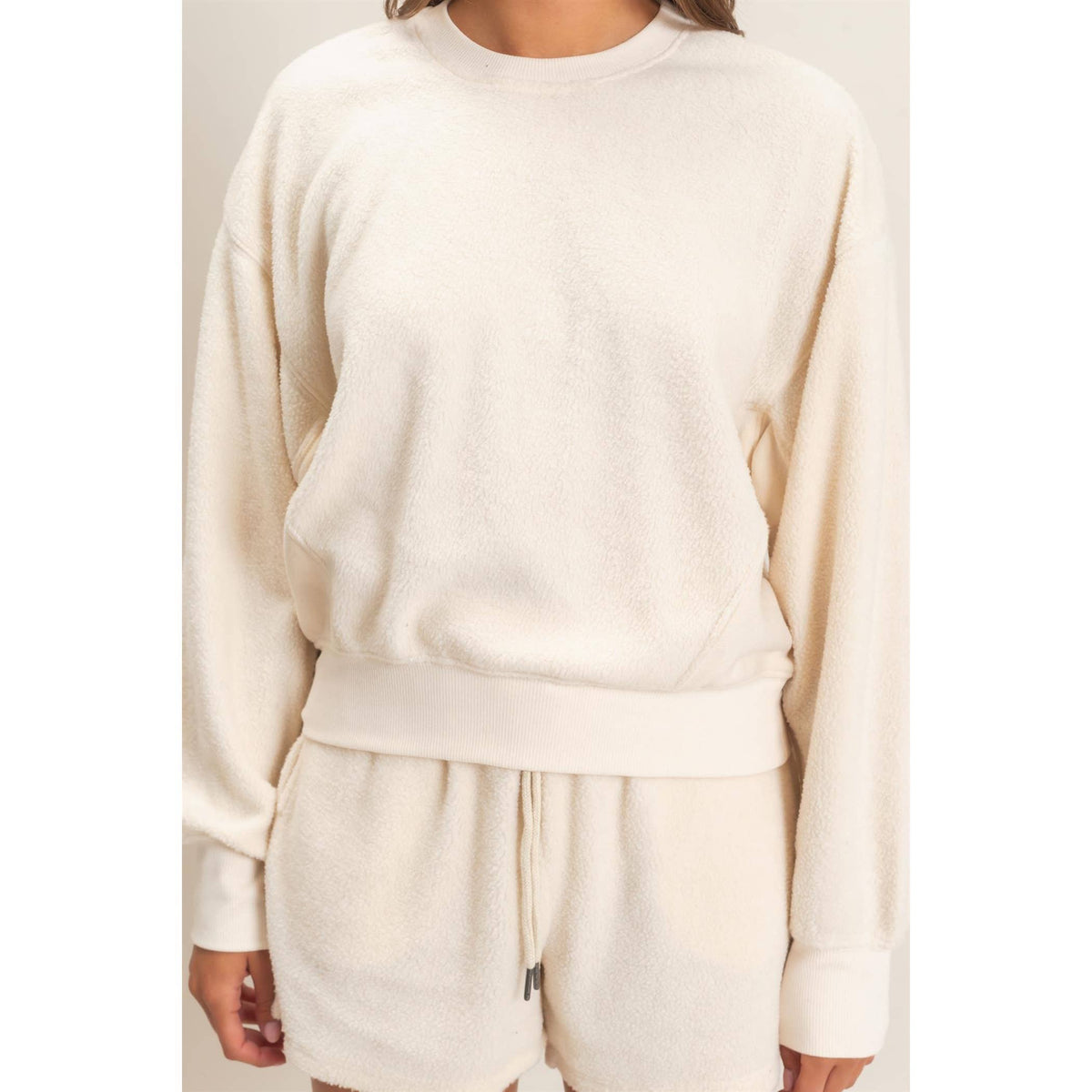 Contrast Sweatshirt & Shorts Set