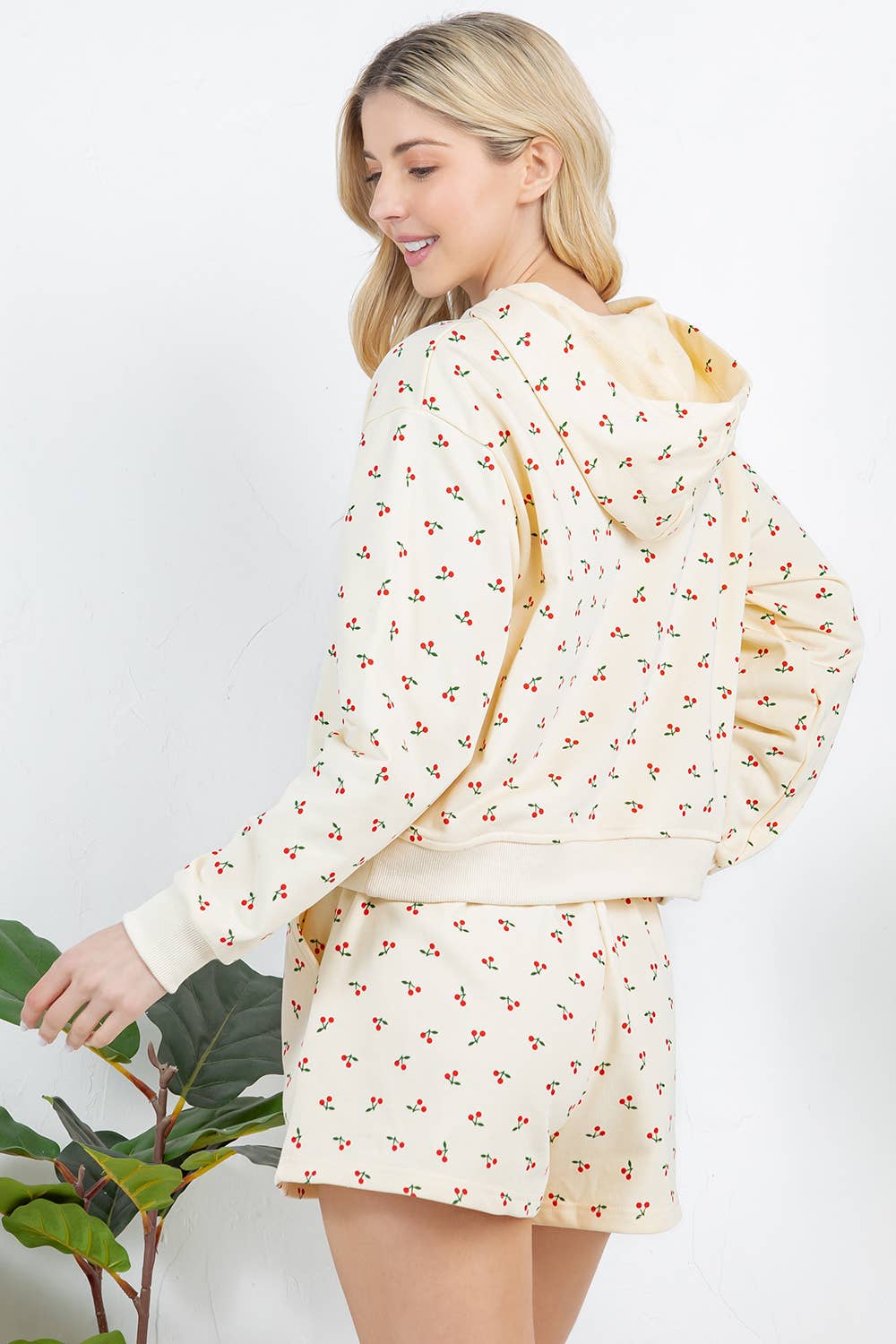 Cherry Print Sweat and Short Set