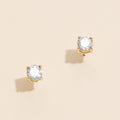 Gold Dipped Cubic Zirconia Stud Earrings