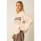 JESUS SAVES PATCHWORK CREW NECK SWEATSHIRT